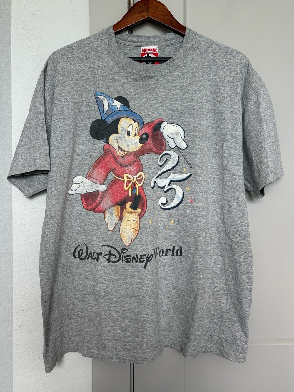 VINTAGE 90S DISNEY 25TH ANNIVERSAY GRAPHIC GREY SHORT SLEEVE TSHIRT MENS XL